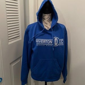 Riverton County Club Blue hooded sweatshirt- SZ Small- great condition-